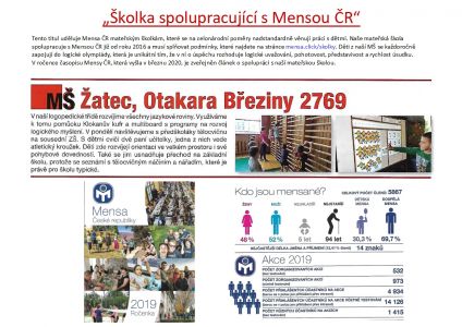 "Školka spolupracující s Mensou ČR"